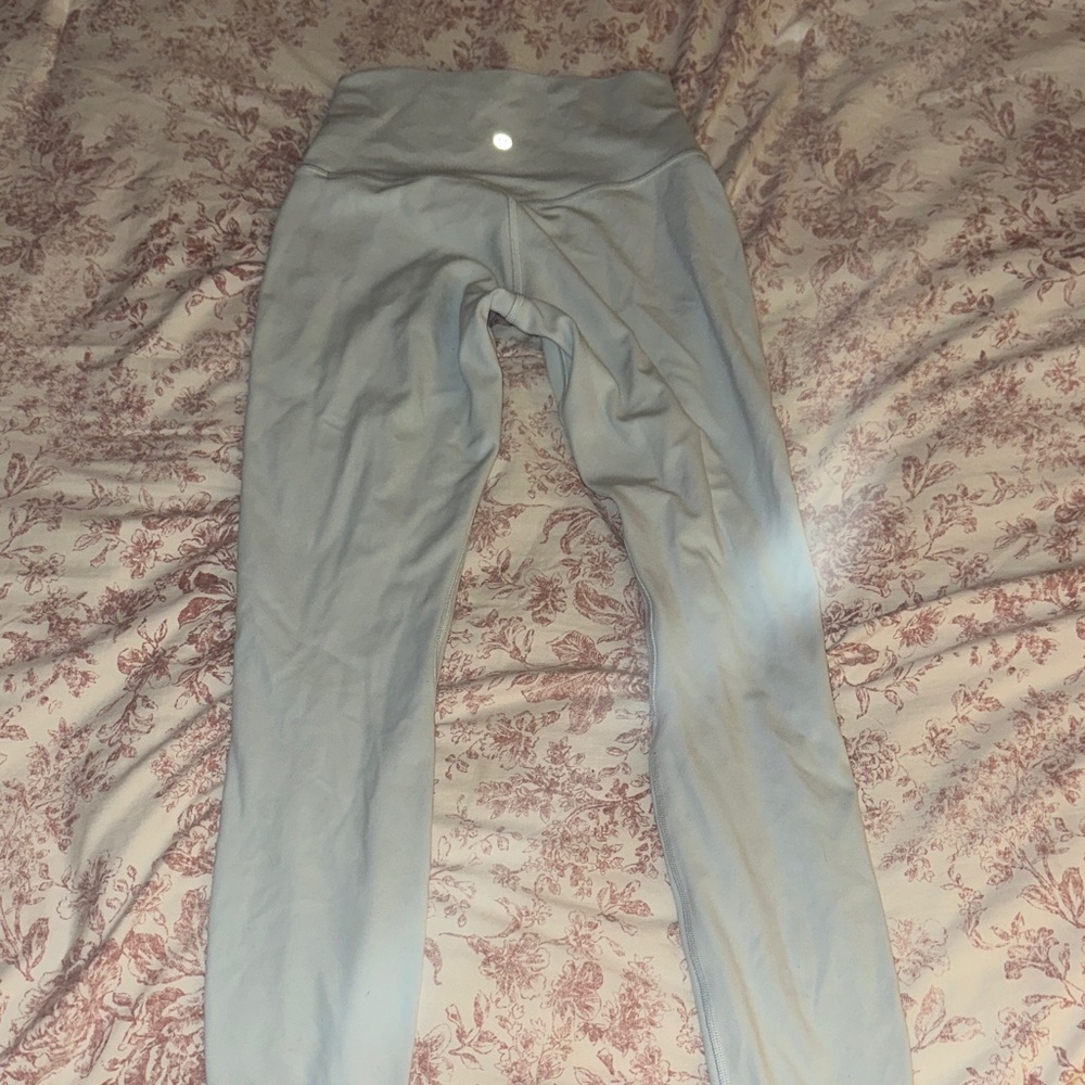 Light Blue High-Waisted Lululemon Leggings Double Lined
